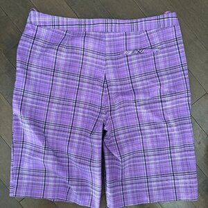 Izod purple plaid shorts size 14